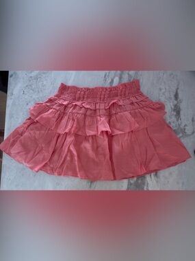 Ruffled Pink Tiered Mini Skirt with built in shorts
